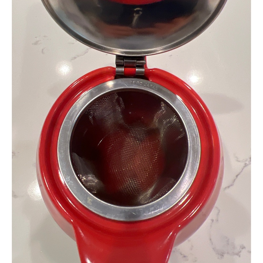 Zero Japan Red Ceramic Teapot with Stainless Steel Lid and Infuser 15oz - Picture 7 of 8
